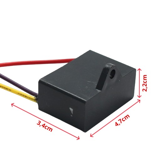 Capacitor CBB61 1,3 + 2,7UF x 450V de Partida - Retangular