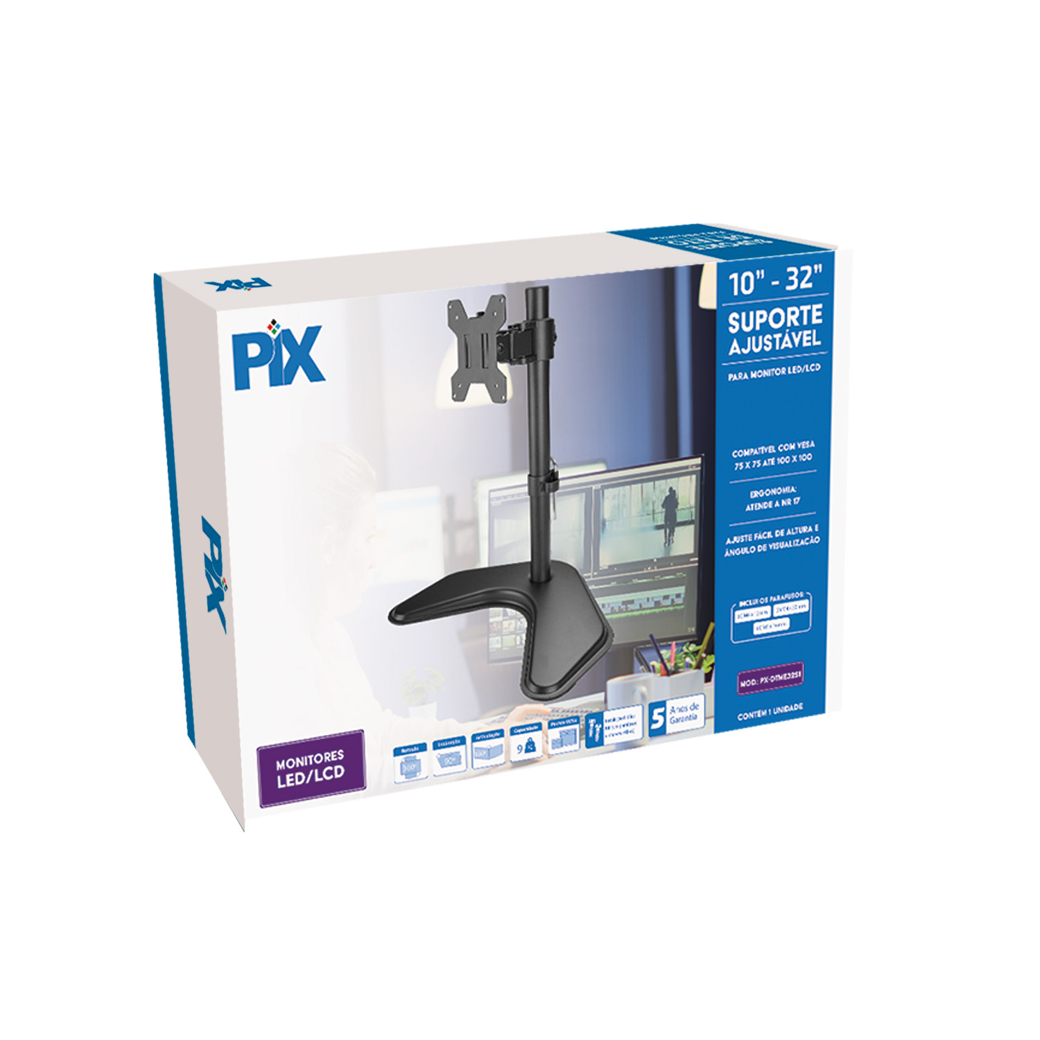 Suporte Para Monitor de 10 a 32" - Com Ajuste de Altura e Ângulo de Visualização - Imagem 3