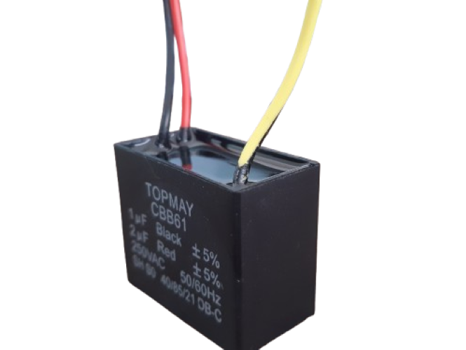 Capacitor CBB61 1,0 + 2,0UF x 250V de Partida - Retangular
