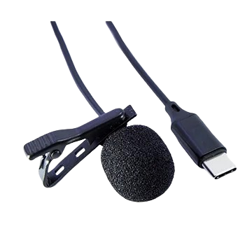 Microfone de Lapela Plug USB Tipo C