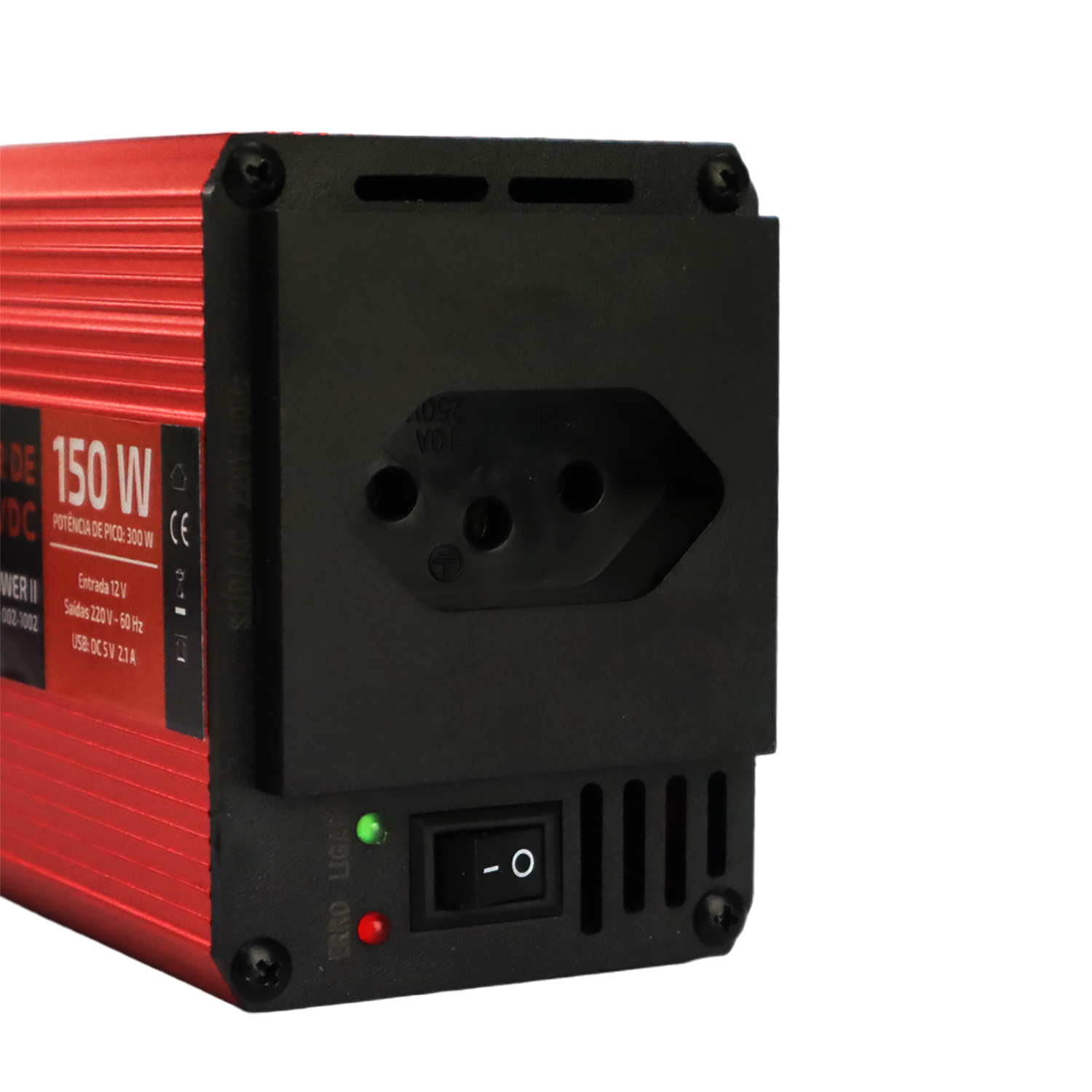 Inversor de Tensão 150W 220V p/ 12V com uma Saída USB 2.1A - Imagem 3