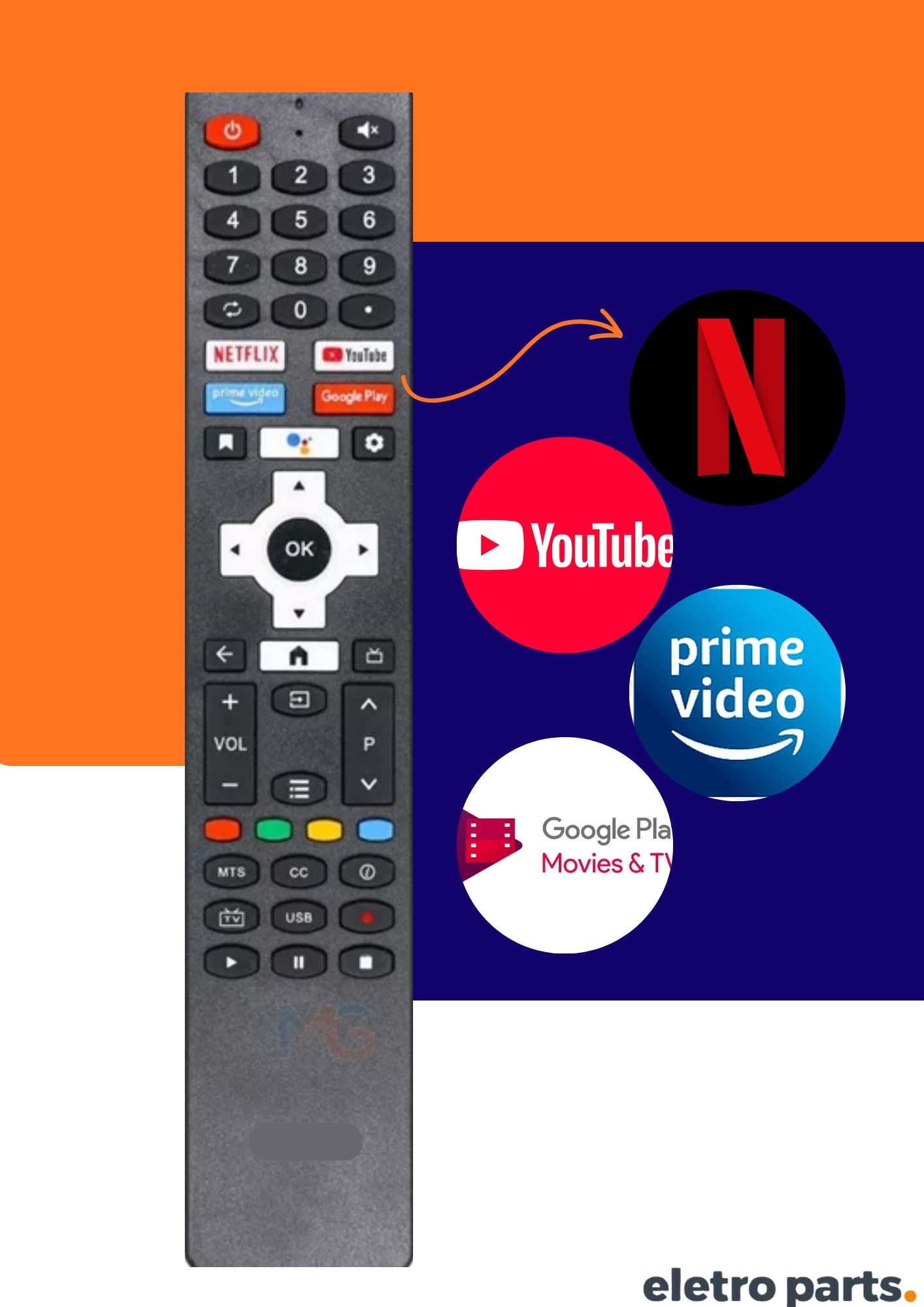 Controle Remoto Compatível TV Philco LE-7486 - Imagem 3