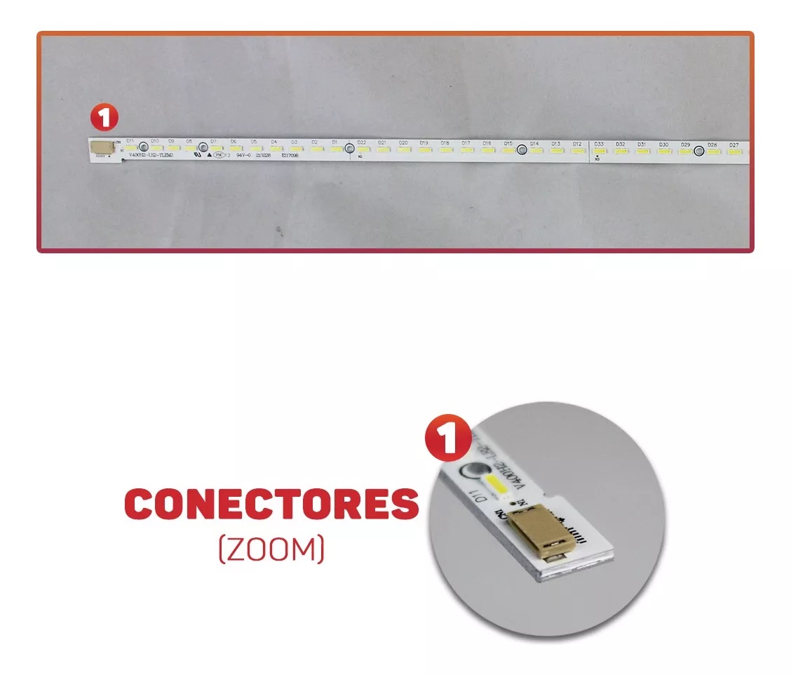 Barra LED Toshiba 40" 40AL800 (A) - 2 Barras 66 Led's - Imagem 3