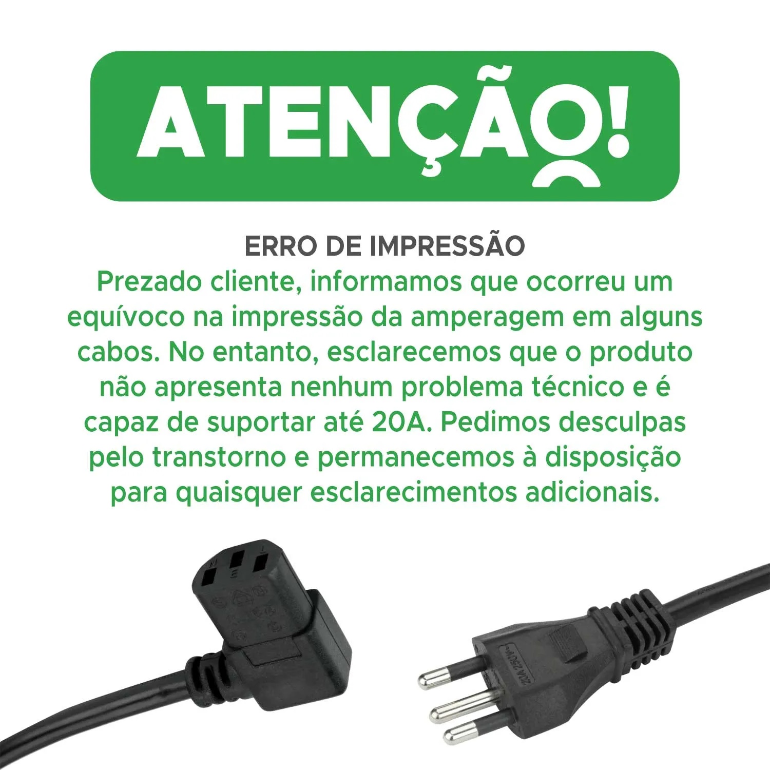 Cabo Força Tripolar 20A 90º - 1,50 Metros - Imagem 3