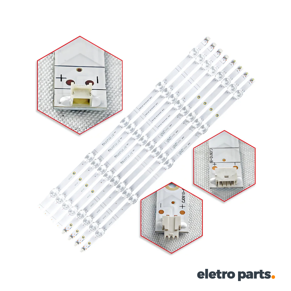 Barra Toshiba 55" 55C350 / 55C350KU - 8 Barras 5 Led's 3V