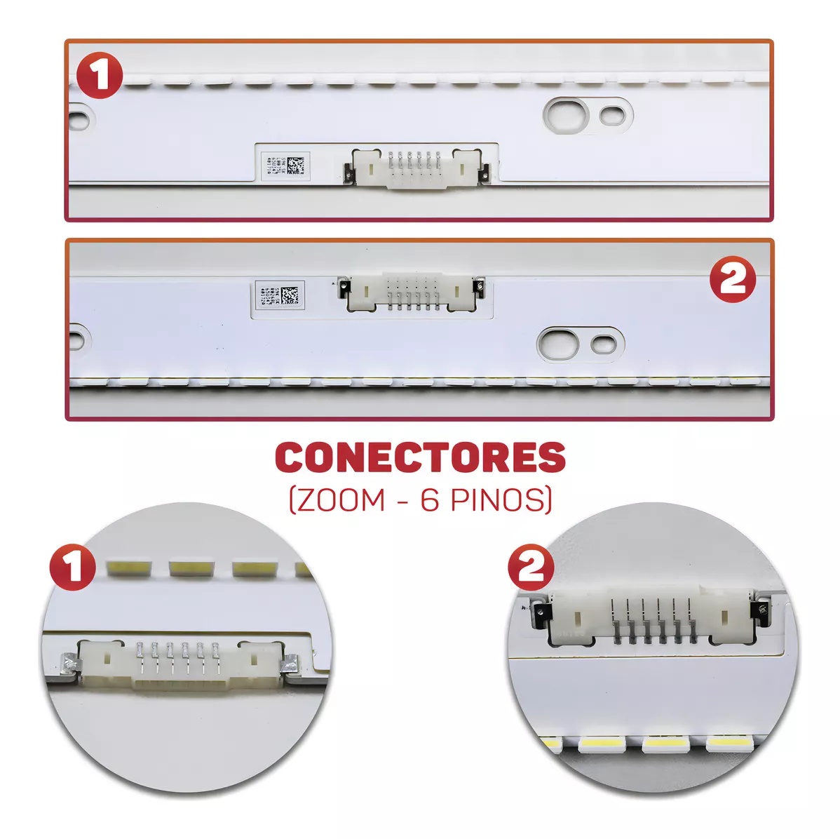 Barra Samsung 65" UN65KU6400G / UN65MU6500 - 2 Barras c/ 78 Led's 3V - Imagem 2