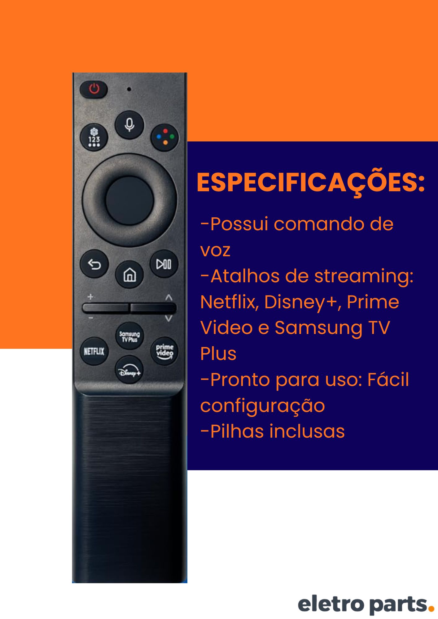 Controle Remoto Samsung LE-7660 Com Voz e Bluetooth - Imagem 3