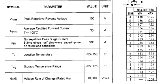 Diodo MBR 30100 CT - Imagem 3