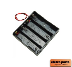 Suporte Para 4 Baterias 18650 - Case Com Rabicho