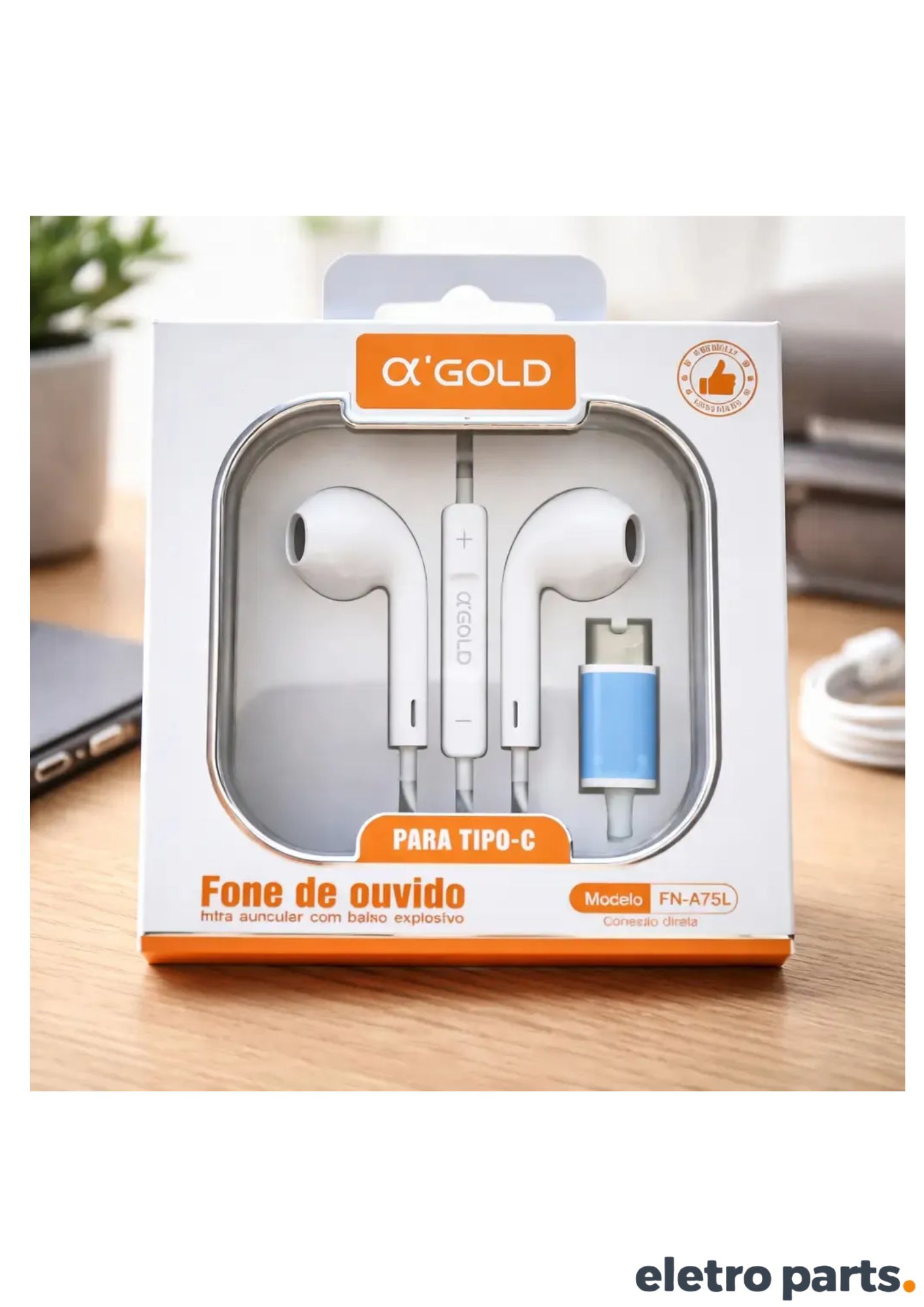 Fone de Ouvido Conector Tipo C - A'Gold