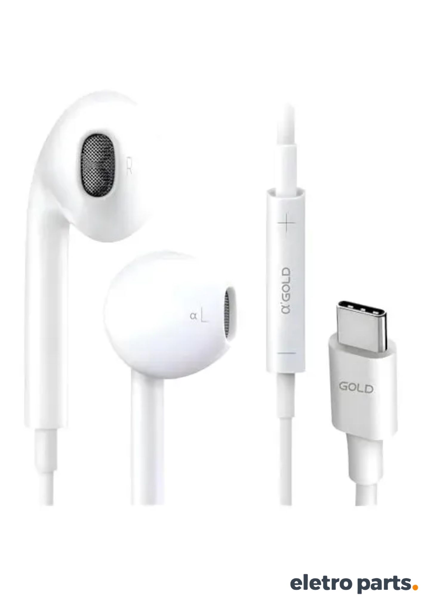 Fone de Ouvido Conector Tipo C - A'Gold - Imagem 2