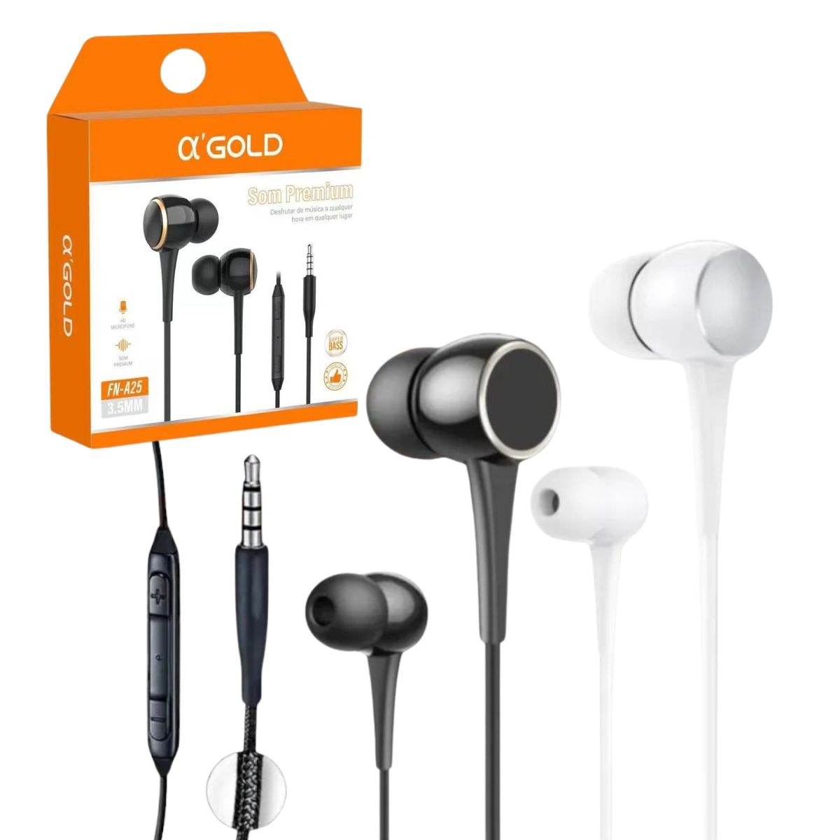 Fone de Ouvido FN-A25 @'GOLD