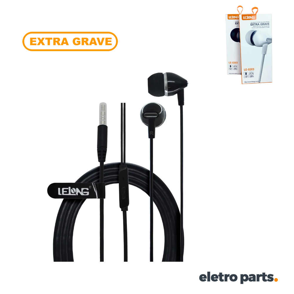 Fone De Ouvido com Microfone Lelong LE-0203 - Extra Grave
