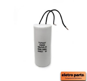 Capacitor Partida 100uF x 250VCA – CBB60 / 2 Fios – Capacitor Permanente