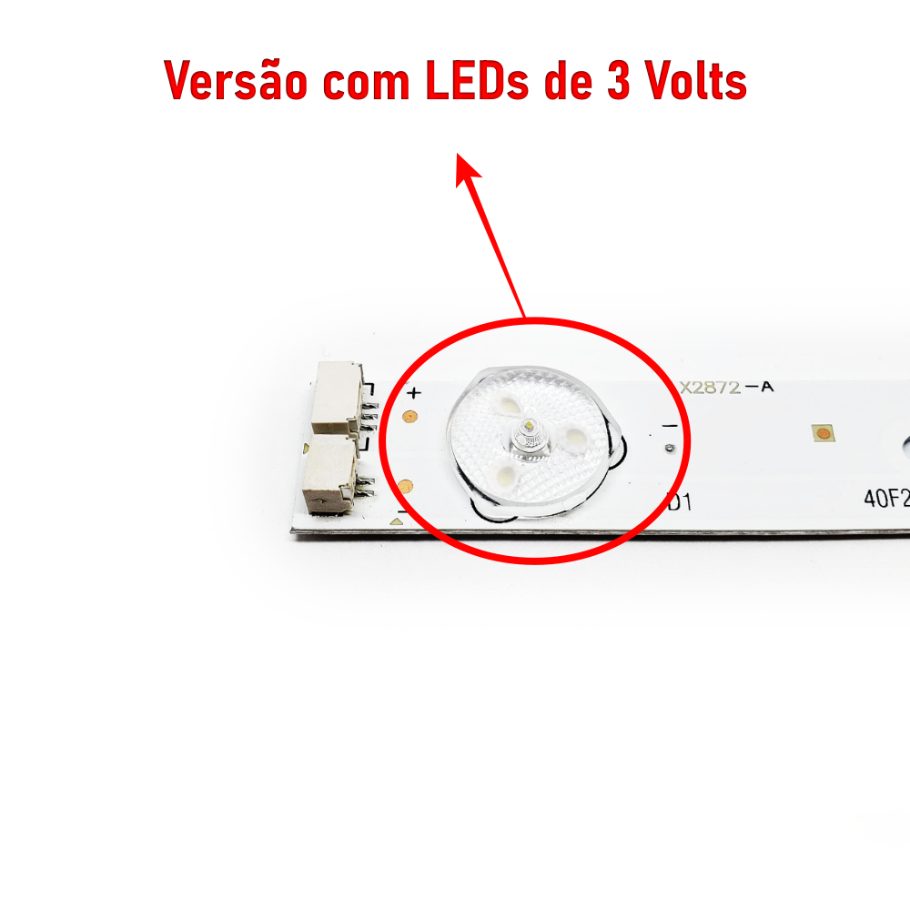 Kit Barra de LED Philco 39" PH39F33DSGW - 8 Barras 6 Led's Versão 3V - Imagem 3