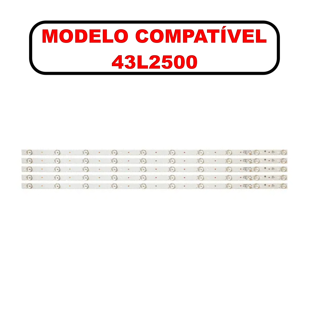Barra De LED Toshiba / TCL 43" 43L2500 C/ 10 Led - 3V - Imagem 2