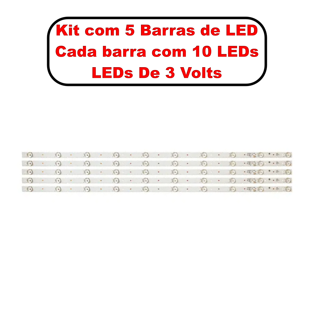 Barra De LED Toshiba / TCL 43" 43L2500 C/ 10 Led - 3V - Imagem 7