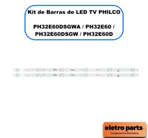 Barra De LED Philco 32" PH32E60 / PH32E60DSGWA - Kit 2 Barras 6 Led's