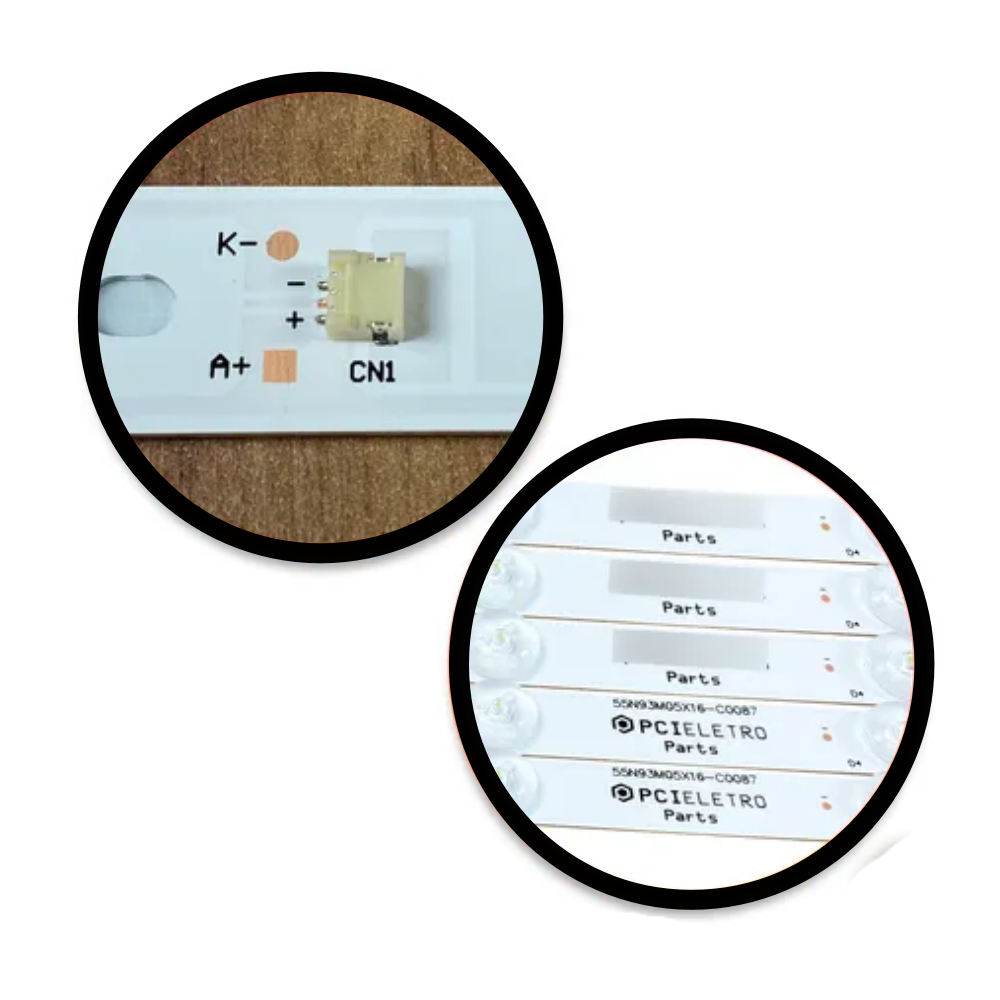 Barra De LED Philco 55" PH55A17DSGWA - Kit 5 Barras - 4 Com 13 e Uma Com 14 Led's - 3V / Versão Menor - Imagem 3