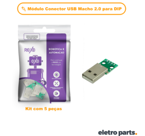 Modulo Arduino Adaptador USB Macho Para DIP - Kit c/ 5