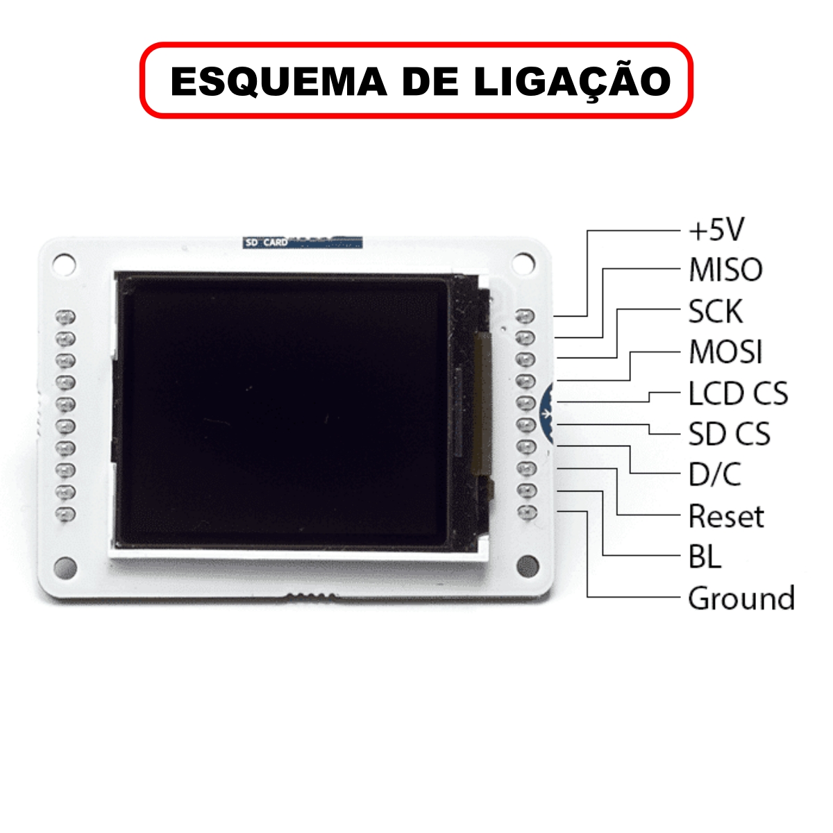 Display LCD TFT 1,8" - ESPLORA (sem touch) - Imagem 2