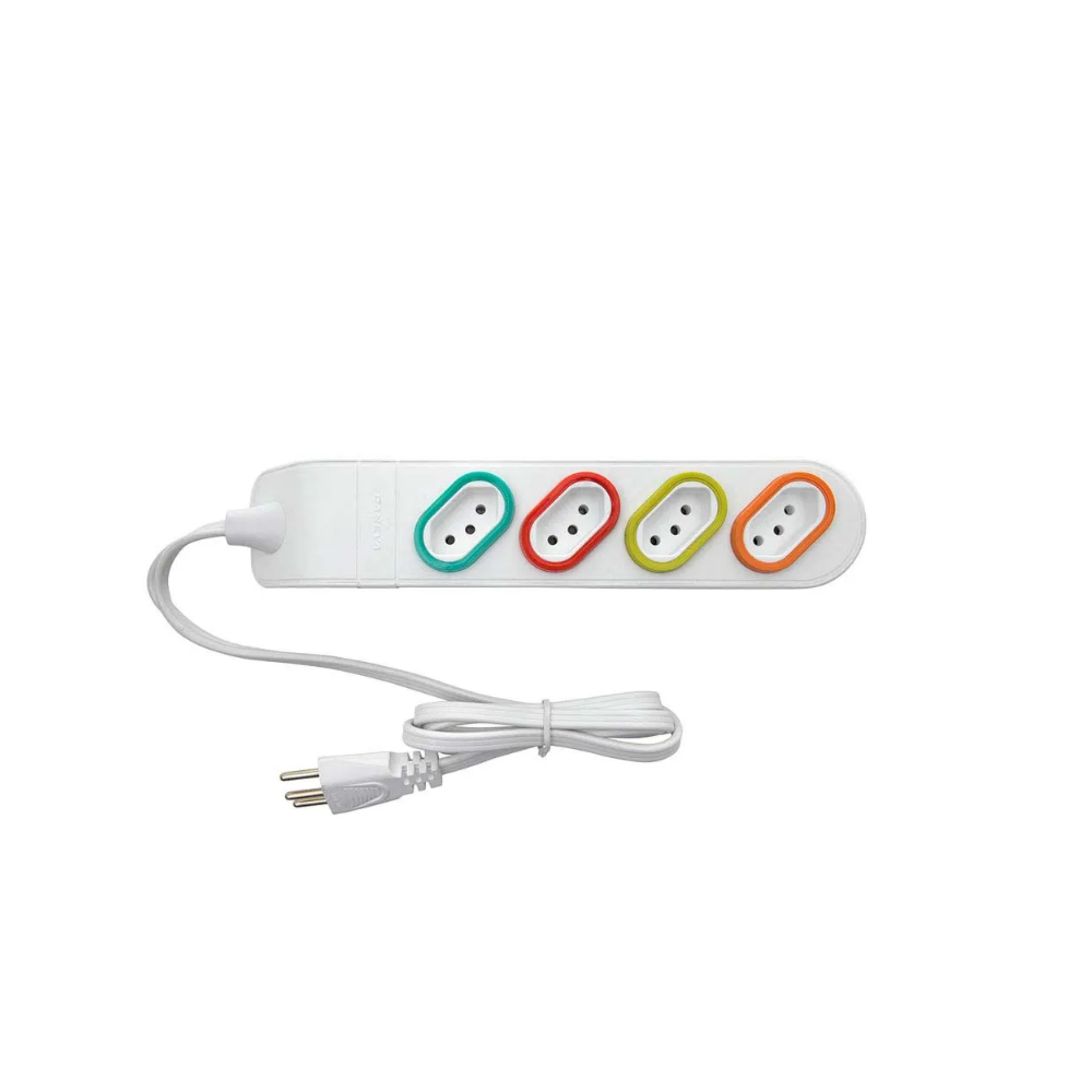 Extensão Elétrica 5M c/ 4 Tomadas 2P + T - DN1848 - Branco - Imagem 3