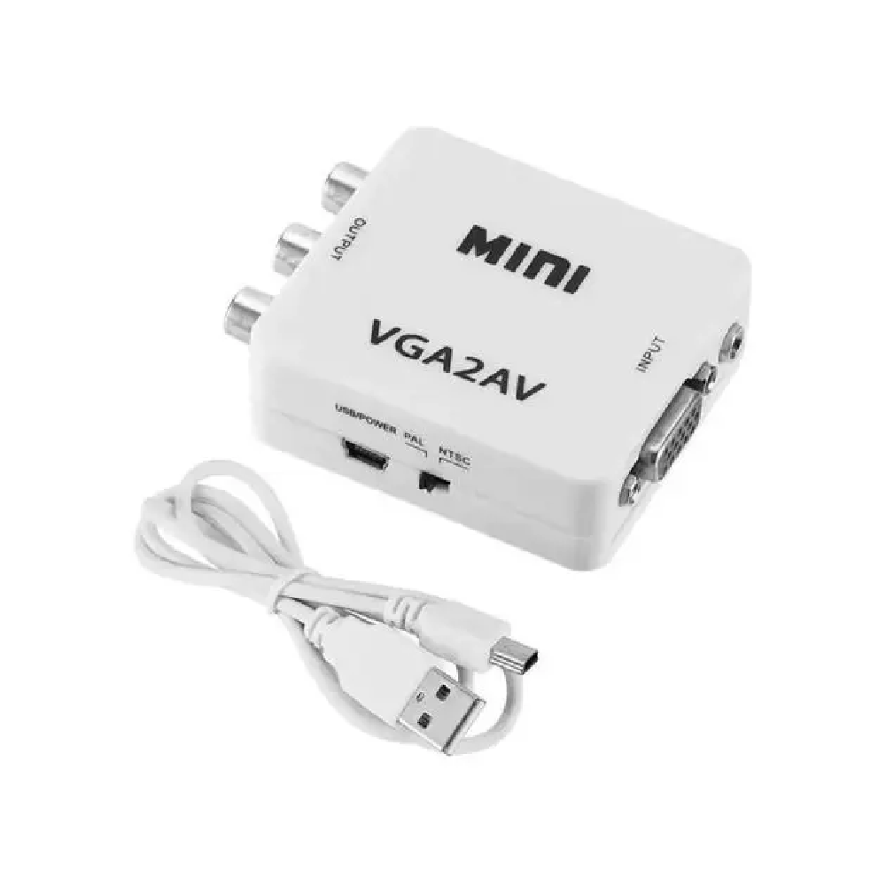 Conversor VGA para AV RCA (Áudio e Vídeo) – Compatível com TVs e Projetores - Imagem 4