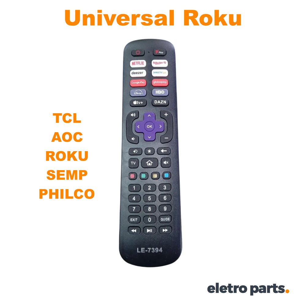 Controle Remoto Para TVs Com Sistema Roku - LE-7394