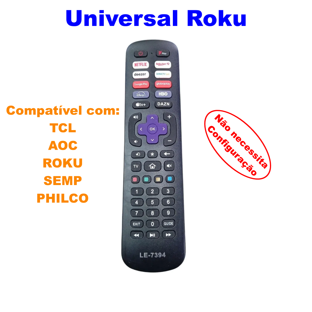 Controle Remoto Para TVs Com Sistema Roku - LE-7394 - Imagem 3