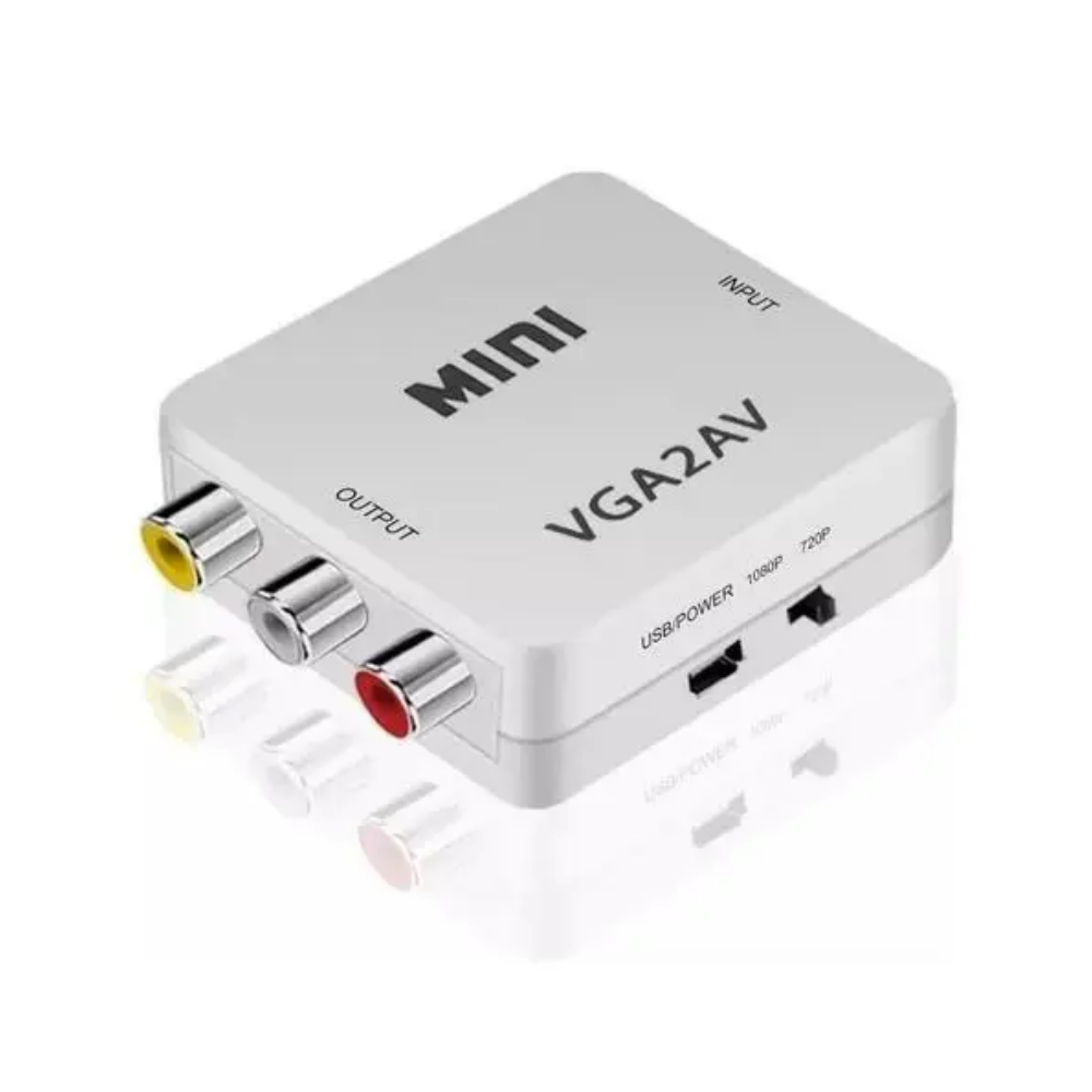 Conversor VGA para AV RCA (Áudio e Vídeo) – Compatível com TVs e Projetores - Imagem 5