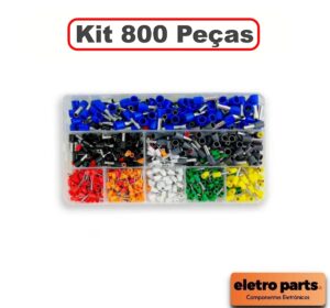 Kit Terminal Tubular Ilhós 0,5mm a 6mm – 800 Peças com Estojo