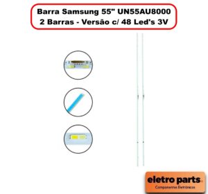 Barra Samsung 55" UN55AU8000 - 2 Barras Versão Com 48 Led's 3V