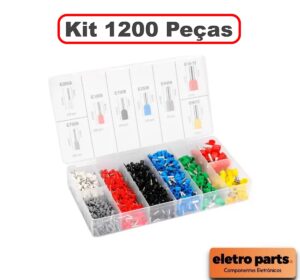Kit Terminal Tubular Ilhós 0,5mm a 10mm – 1200 Peças com Estojo