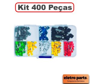 Kit Terminal Tubular Ilhós 0,5mm a 6mm – 400 Peças com Estojo