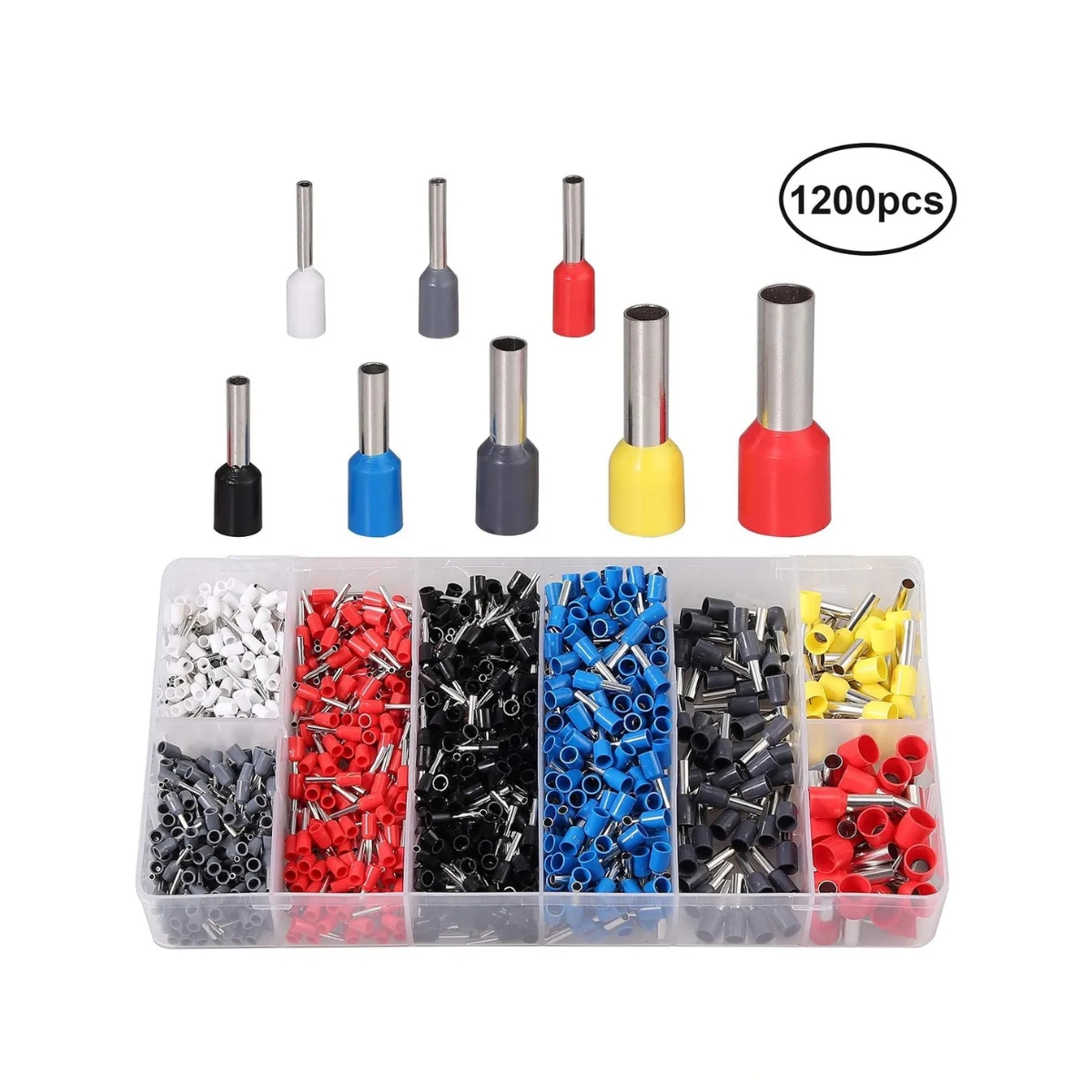 Kit Terminal Tubular Ilhós 0,5mm a 10mm – 1200 Peças com Estojo - Imagem 3