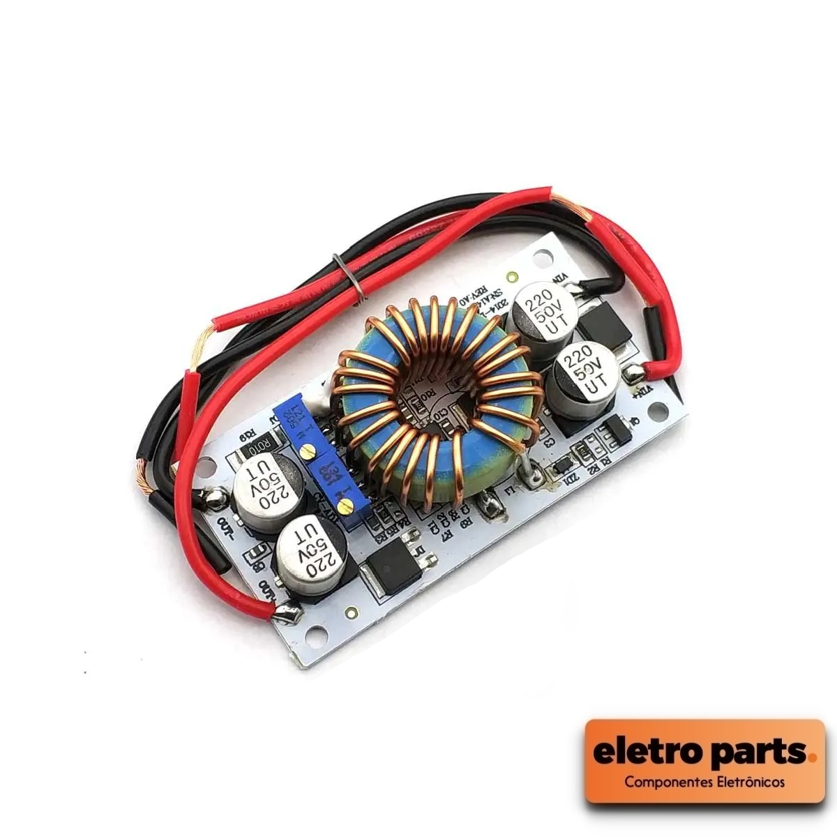 Conversor DC Step-Up Boost 10A 250W – Tensão Ajustável 8V a 50V