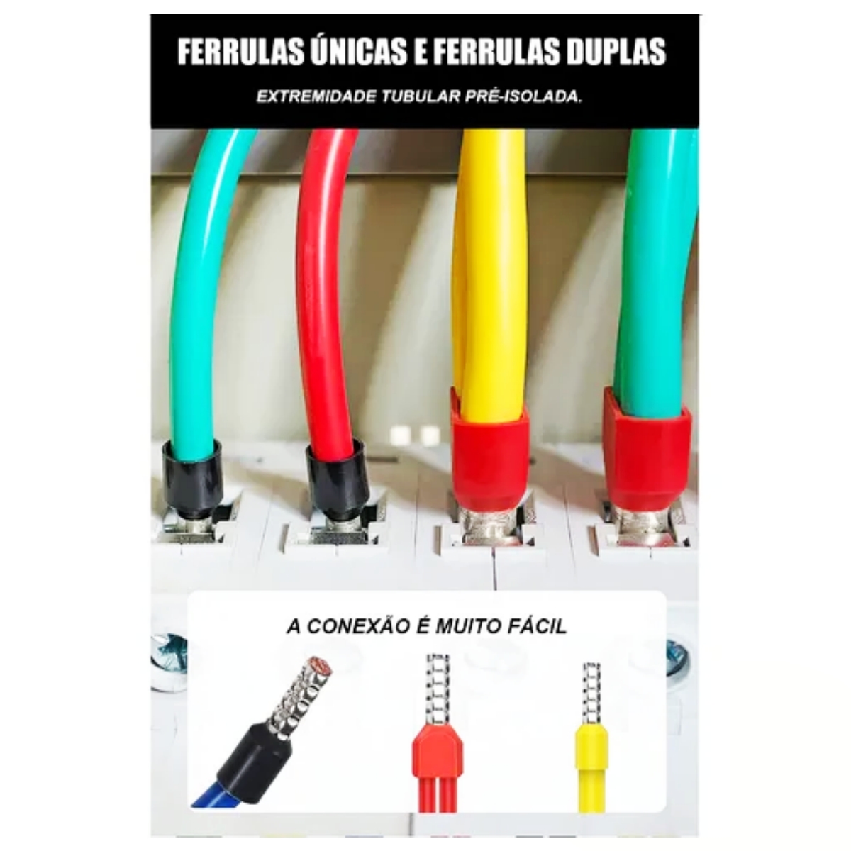 Kit Terminal Tubular Ilhós 0,5mm a 10mm – 1200 Peças com Estojo - Imagem 4