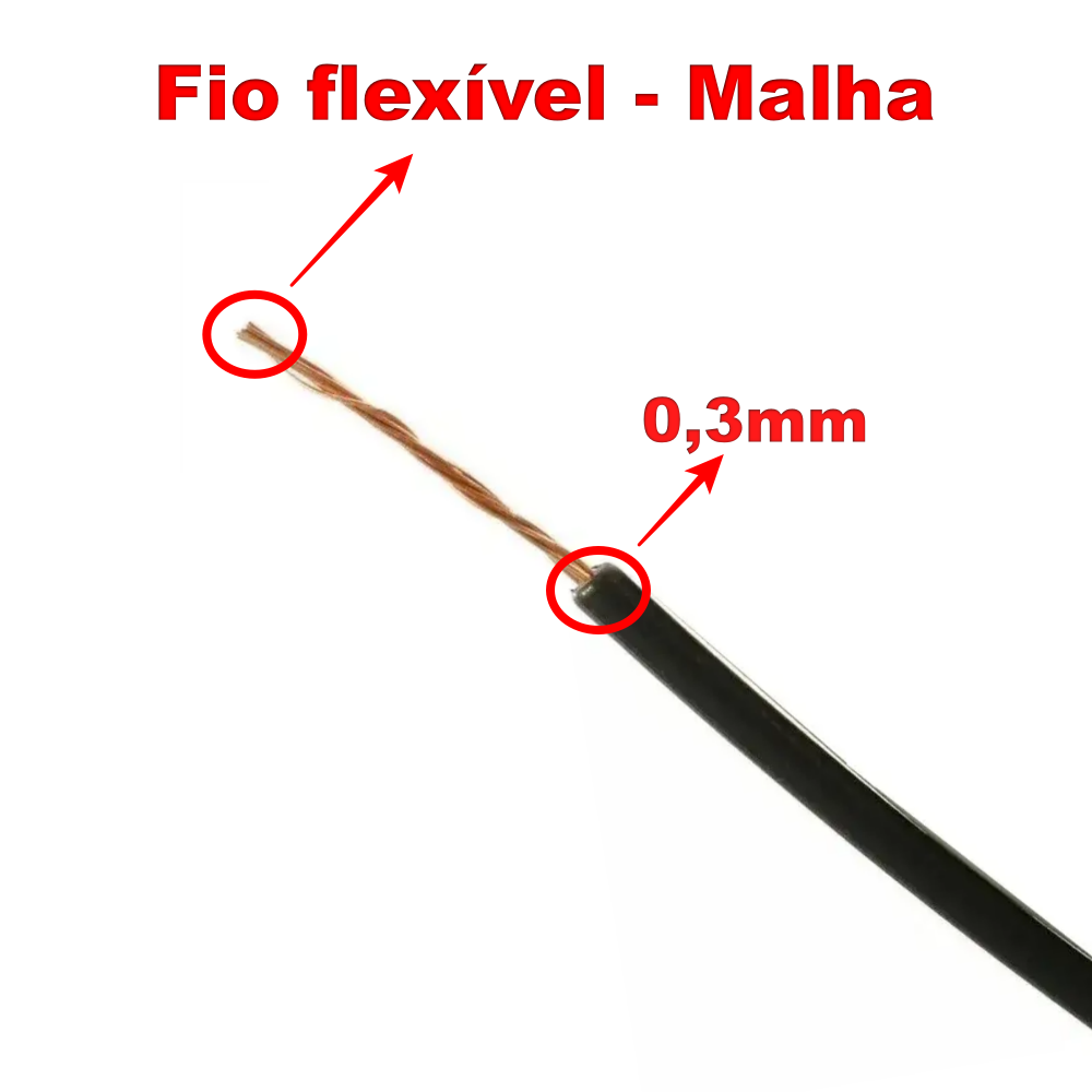 Fio / Cabo Flexível 0,30mm – Preto – Venda Por Metro - Imagem 2