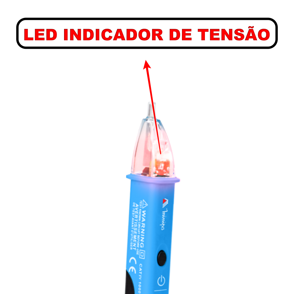Detector de Tensão Minipa ezAlerT Max – 50 a 1000V | CAT IV 1000V - Imagem 2