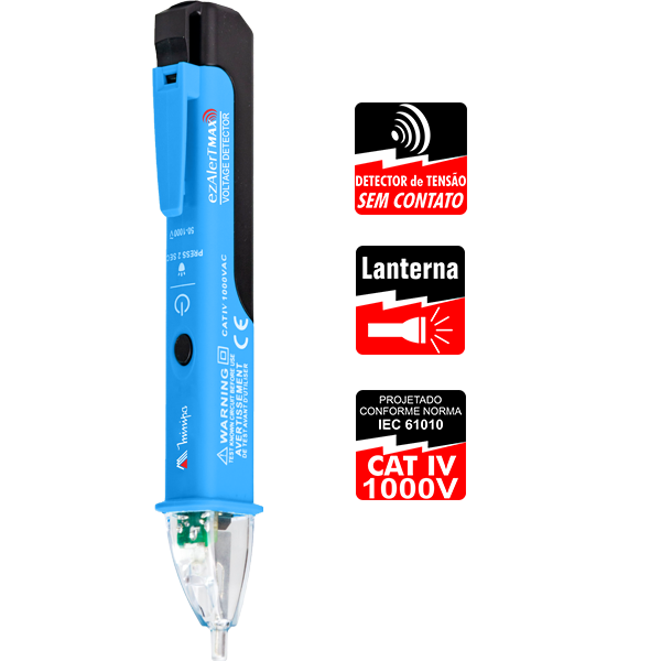 Detector de Tensão Minipa ezAlerT Max – 50 a 1000V | CAT IV 1000V - Imagem 6