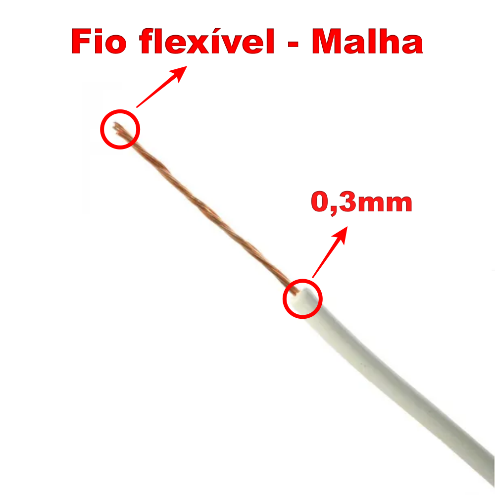 Fio / Cabo Flexível 0,30mm – Branco – Venda Por Metro - Imagem 2