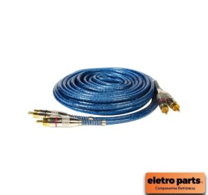 Cabo 2RCA + 2RCA / Dupla Blindagem 3 Metros - Conector Banhado a Ouro