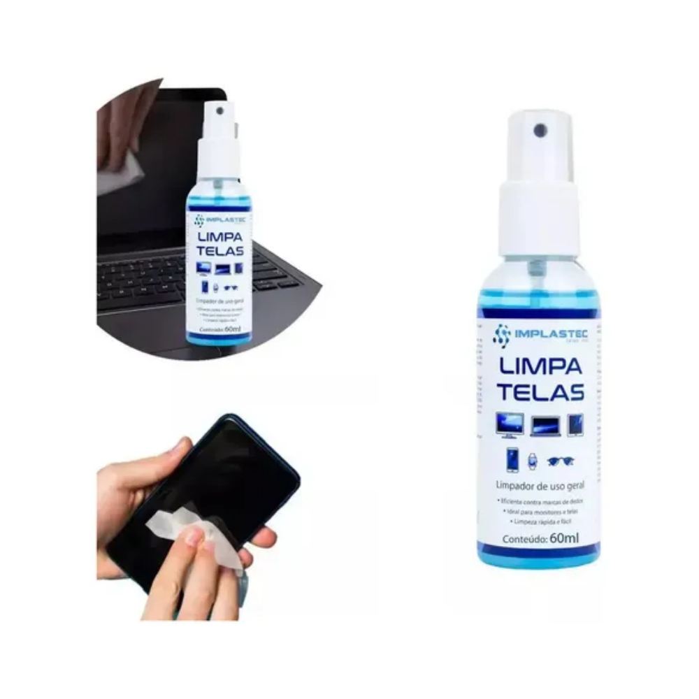 Limpa Telas 60ml c/ Flanela Anti-Risco - Implastec - Imagem 2