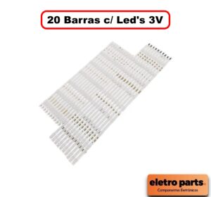 Kit Barra de LED Samsung 60" UN60JS7200 - 20 Barras c/  Led's 3V