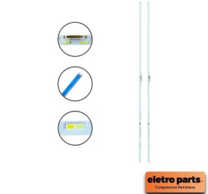 Kit Barra de LED Samsung 43" UN43AU8000 / BU8000 / NU6900 - 2 Barras 36 Led's 3V