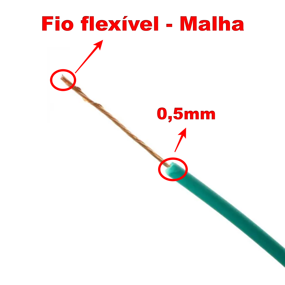 Fio / Cabo Flexível 0,30mm – Verde – Venda Por Metro - Imagem 2