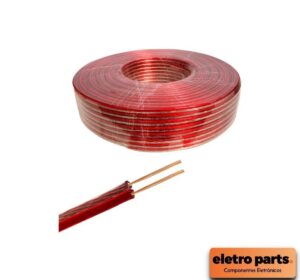 Fio Paralelo MXT 2x1,00mm – Cristal Vermelho/Preto – Metro