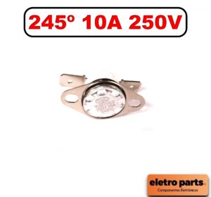 Termostato Cerâmico 245º / 10A 250V Fechado / KSD302 – Terminais Reto