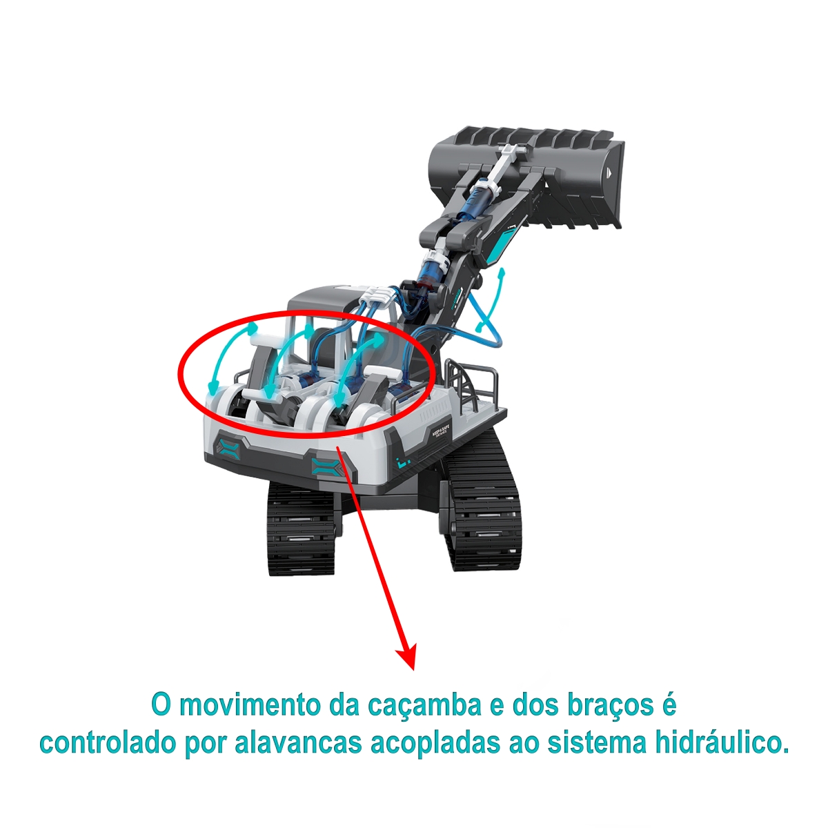 Escavadeira Caçamba Hidráulica – Kit Educativo com 127 Peças - Imagem 2