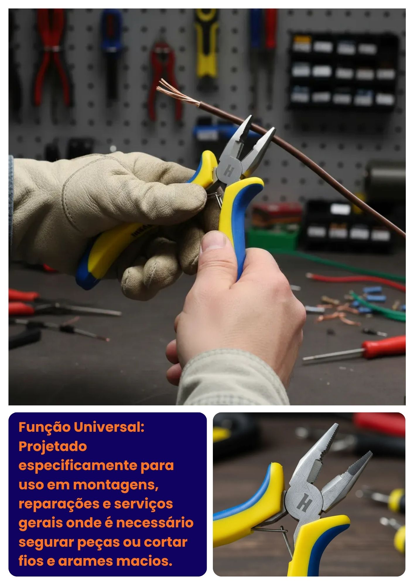 Alicate Universal Hikari HK-502 – Compacto, Versátil e Durável - Imagem 3